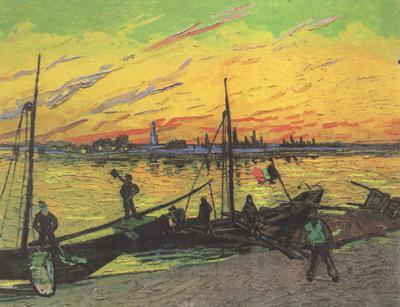 Vincent Van Gogh Coal Barges (nn04) oil painting picture